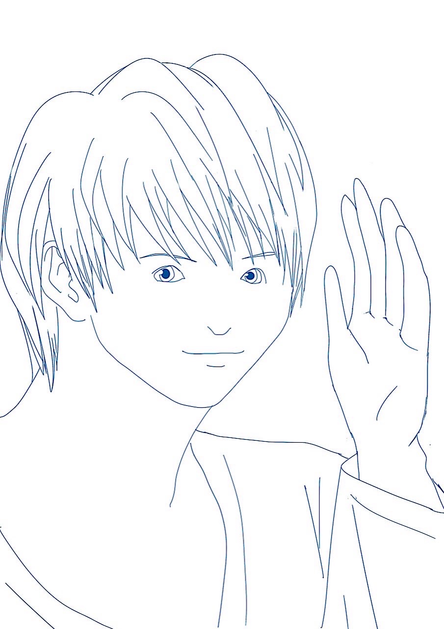 A guy’s “Hi” sign