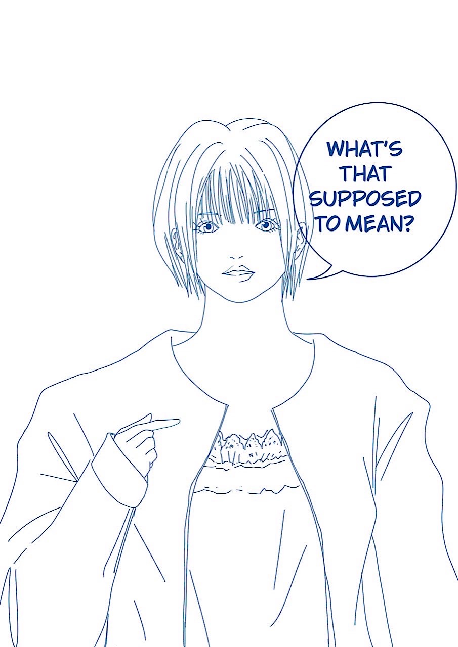 A girl with a slight expression