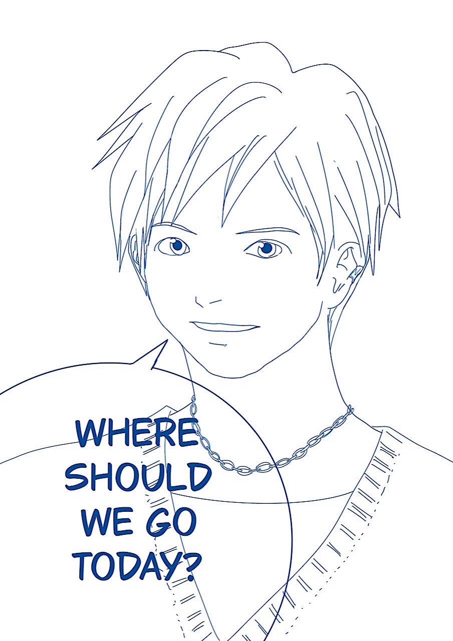 The boy talking to you about where to go